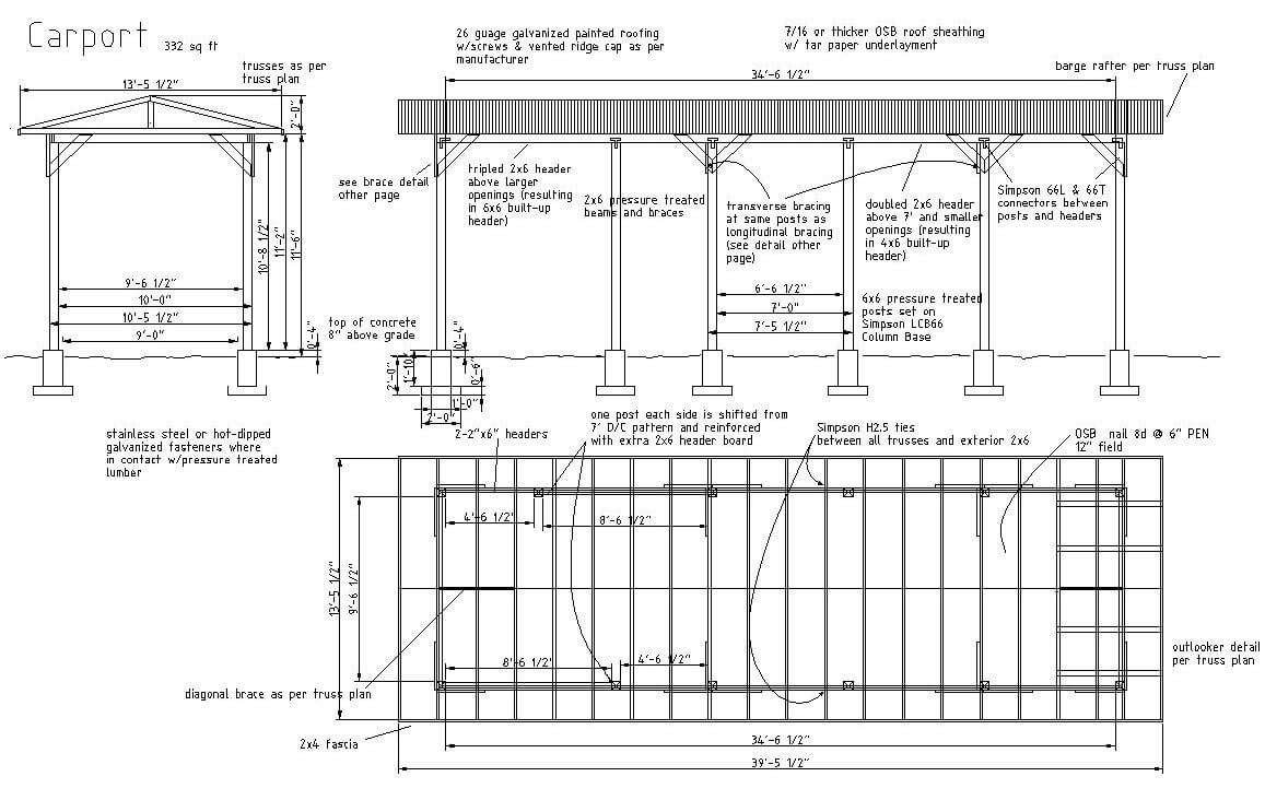Plan complet de carport galvanisé Plans & maisons